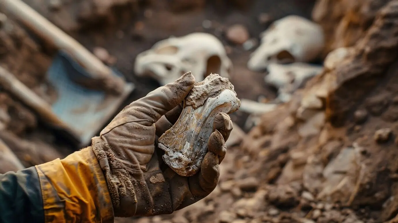 Archäologische Ausgrabungsstätte mit antiken Überresten und Entdeckungen